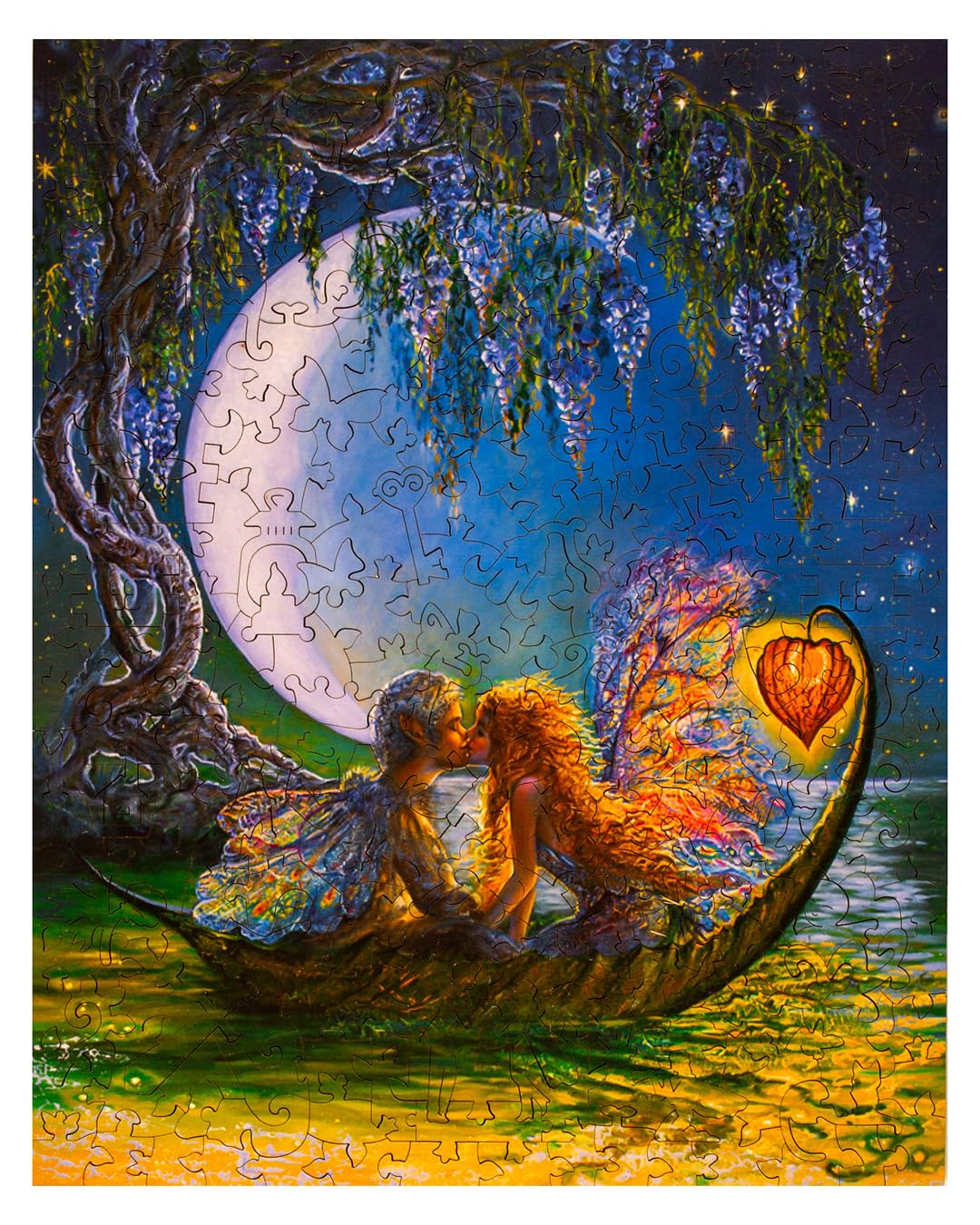 DAVICI Holzpuzzle | D8 - Wistera Moon | 250 Teile | Unterhaltung für Erwachsene und Kinder | Psychische Herausforderung | einzigartige Formen | unglaubliche Designs | Spitzendekoration | Geschenk |