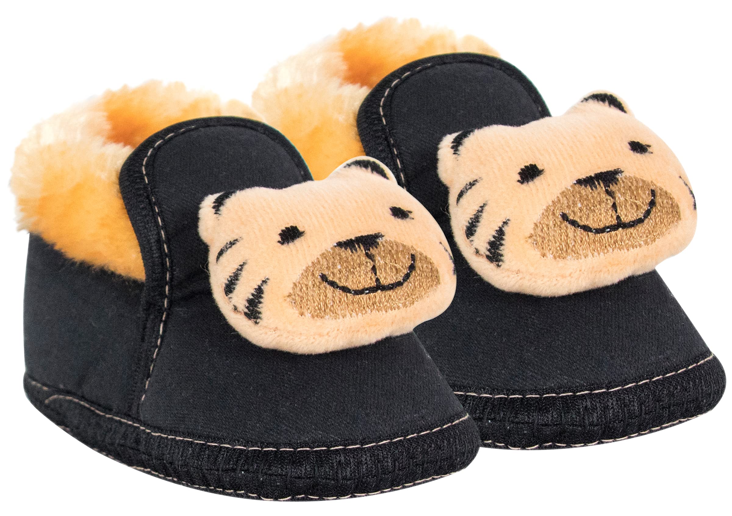 Neska Moda 6 to 12 Months Baby Boys & Girls Lion Face Cotton Booties (Black,Beige) (B092ZK1CGK) Amazon Price History, Amazon Price Tracker