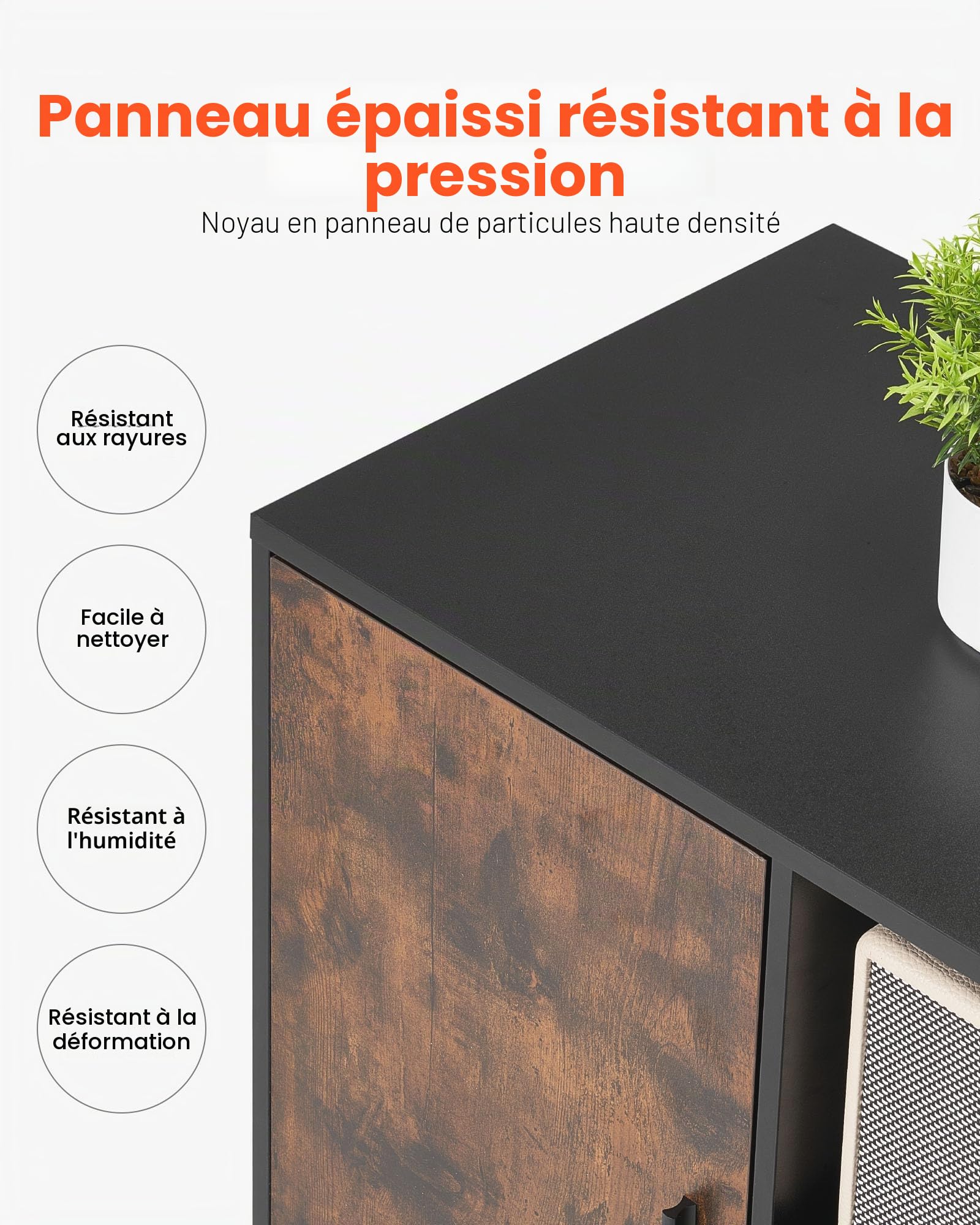 VEVOR Classeur Dossier Mobile en Bois, Meuble de Rangement de Bureau avec Étagères Ouvertes et Tiroir Verrouillable, Support d'Imprimante Autonome, pour Maison, Bureau, École, Marron Rustique