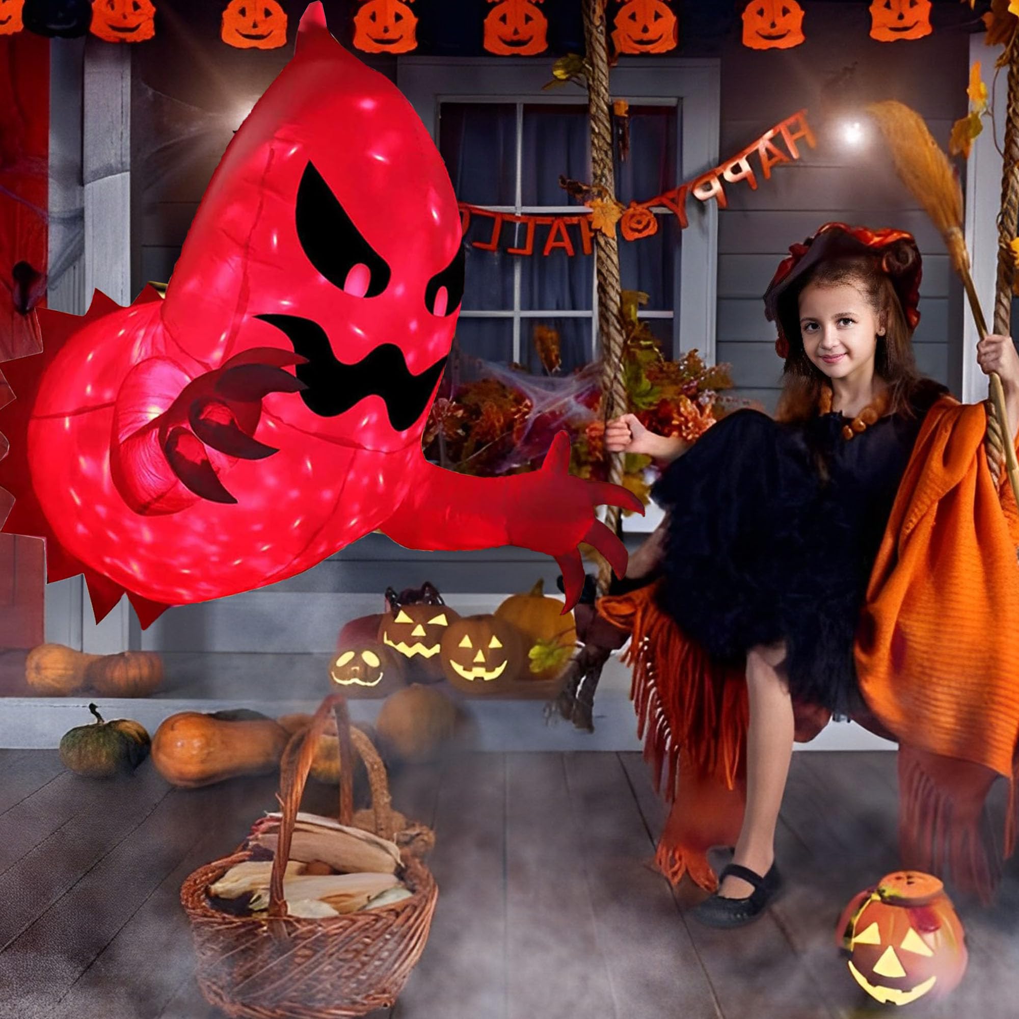 Toile D'Araignée Lumineuse Halloween - 3,6 M, 120 LED Violettes, 8 Modes, Télécommande, Étanche - 10
