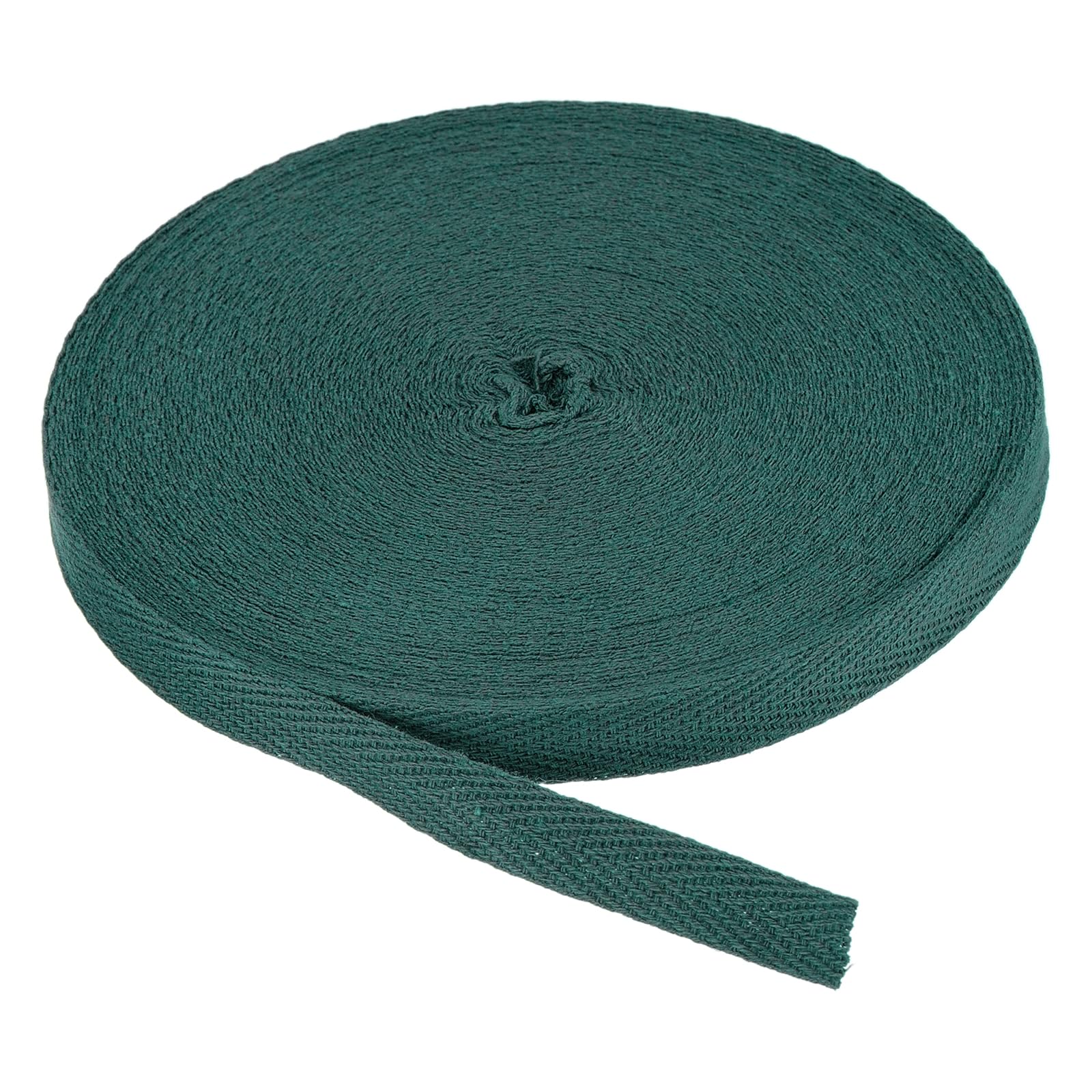 PATIKIL Cotton Twill Tape 3/8 Inch 25 Yards Cotton Ribbon Bias Binding Tape Herringbone Webbing Trim for Sewing Gift Wrapping Craft DIY Dark Green