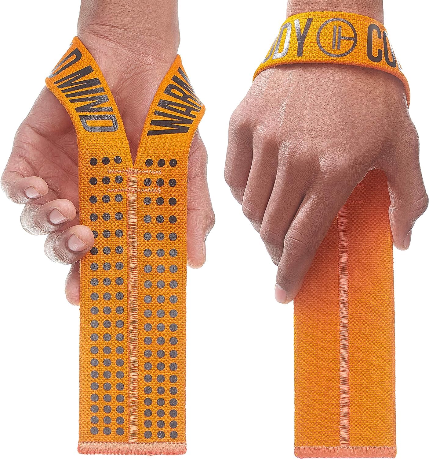 WARM BODY COLD MIND V1 Lifting Wrist Straps for Olympic Weightlifting - Rated at 660 lb - Hand Wraps for Powerlifting, Weight Lifting, Bodybuilding Functional/Cross Training, Deadlift Gym Bar, Cotton