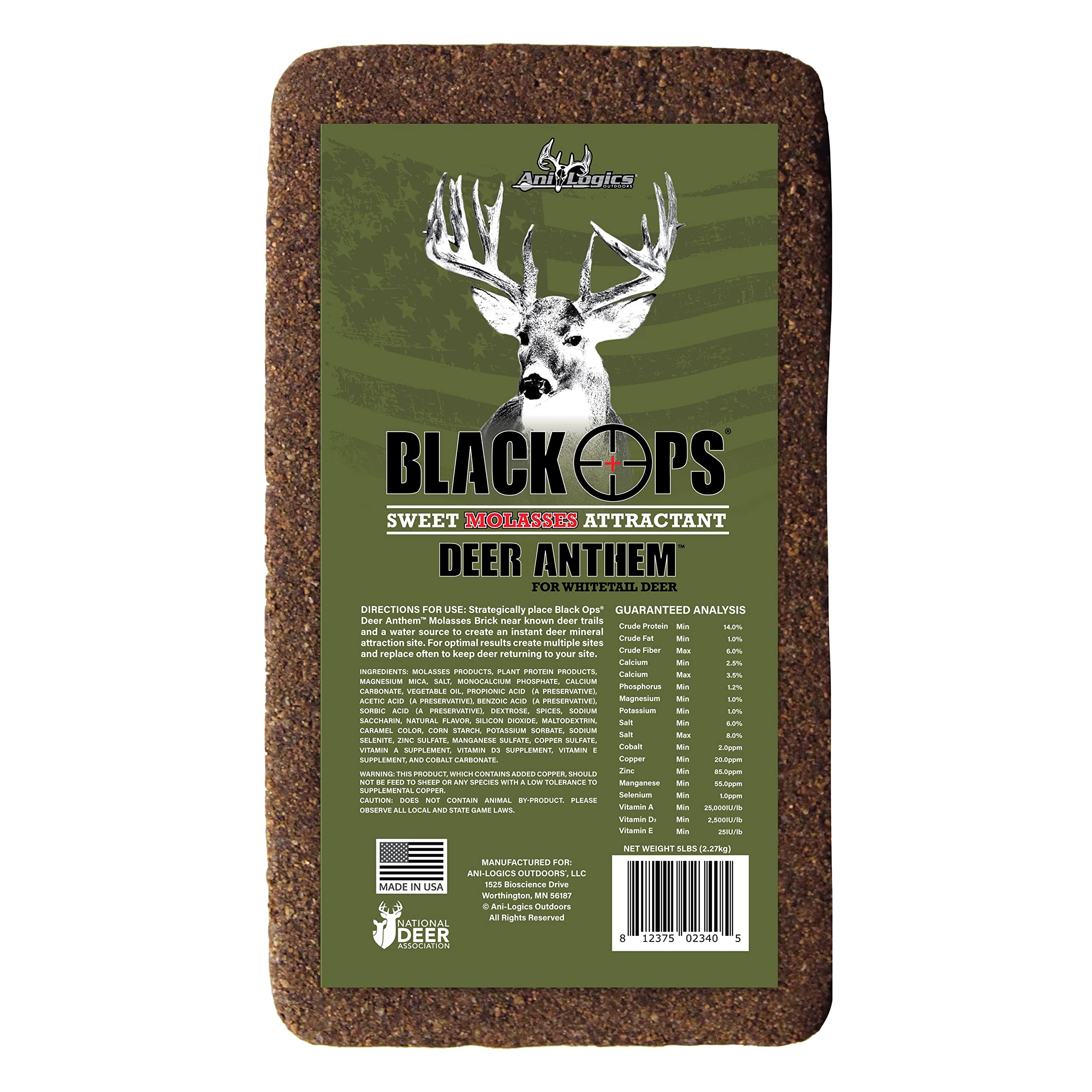 Ani-Logics OutdoorsBlack OpsDeer Anthem Molasses Brick 5lbs - 4 Pack