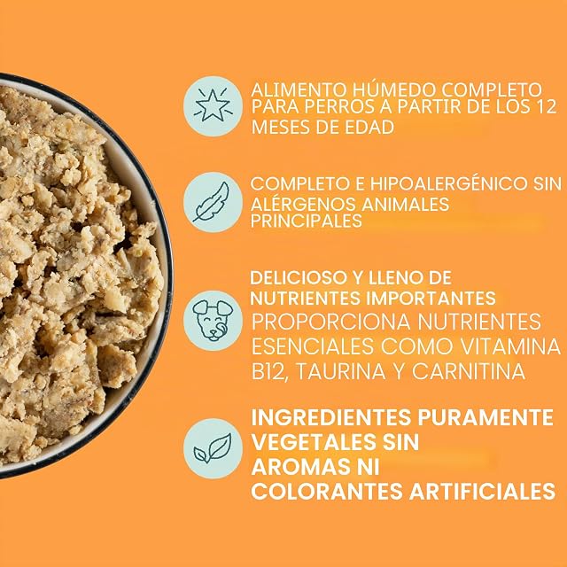 Foto 3 de 8 de VEGDOG Alimentos húmedos veganos adultos para perros adultos con patatas, lentejas y mijo