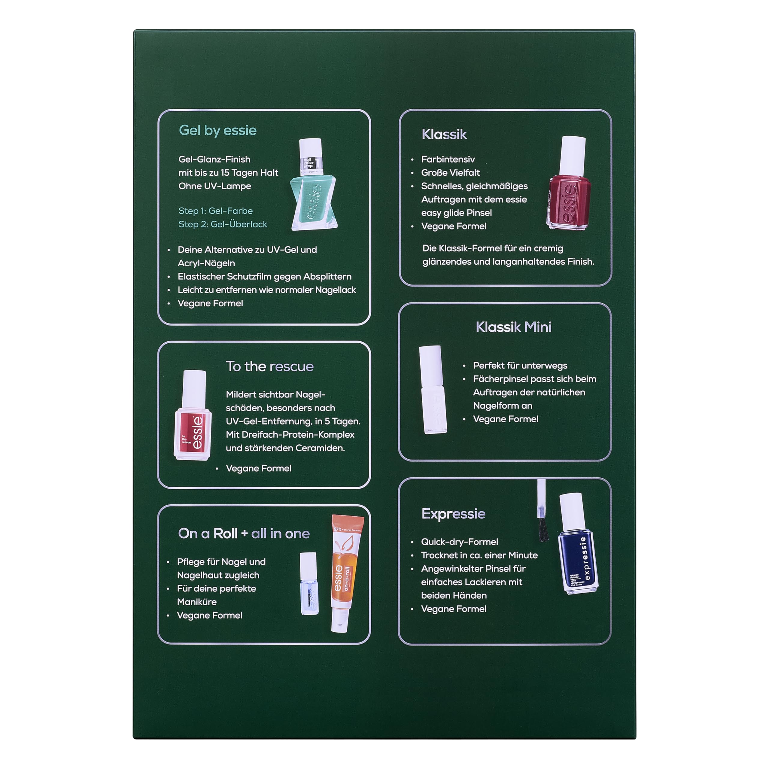 essie Adventskalender mit exklusiven Shades aus den USA, Nagellack und Nagelpflege, 24 Türchen