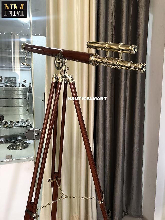 Telescopio Astronómico Griffith de Latón Sólido y Madera 64" miniatura 3