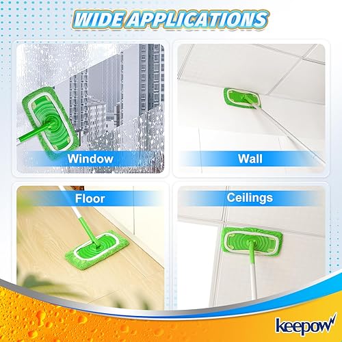 Miniatura 5 de KEEPOW Recambios de almohadillas húmedas reutilizables compatibles con trapeador Swiffer Sweeper, paños de barrido en seco, paños de microfibra para