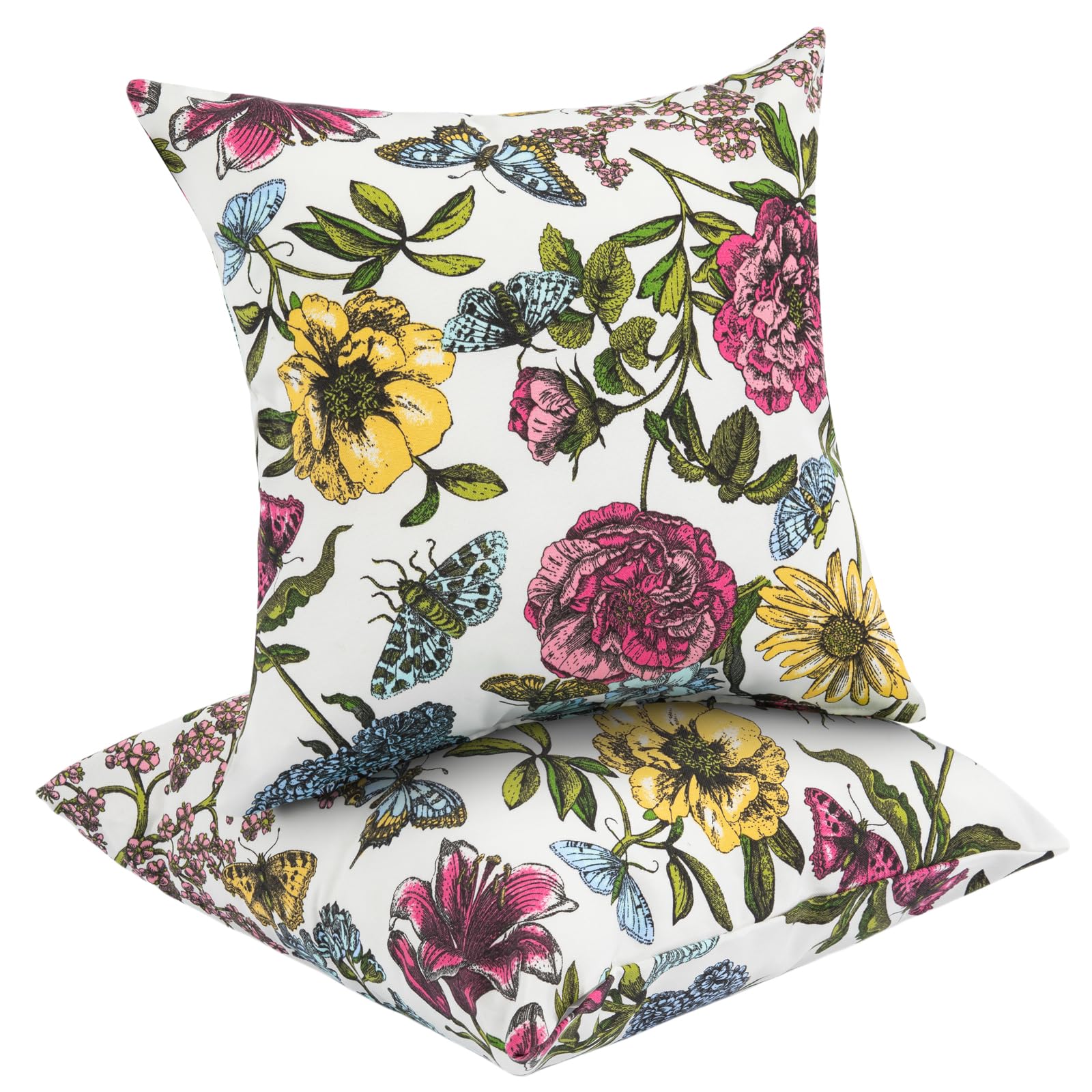 Waterproof Outdoor Throw Pillow Covers Set of 2,Home Decor for Garden Patio Furniture,Couch,Sofa 18 x18 Inch Decorative Pillows Cover Only,NO Insert(