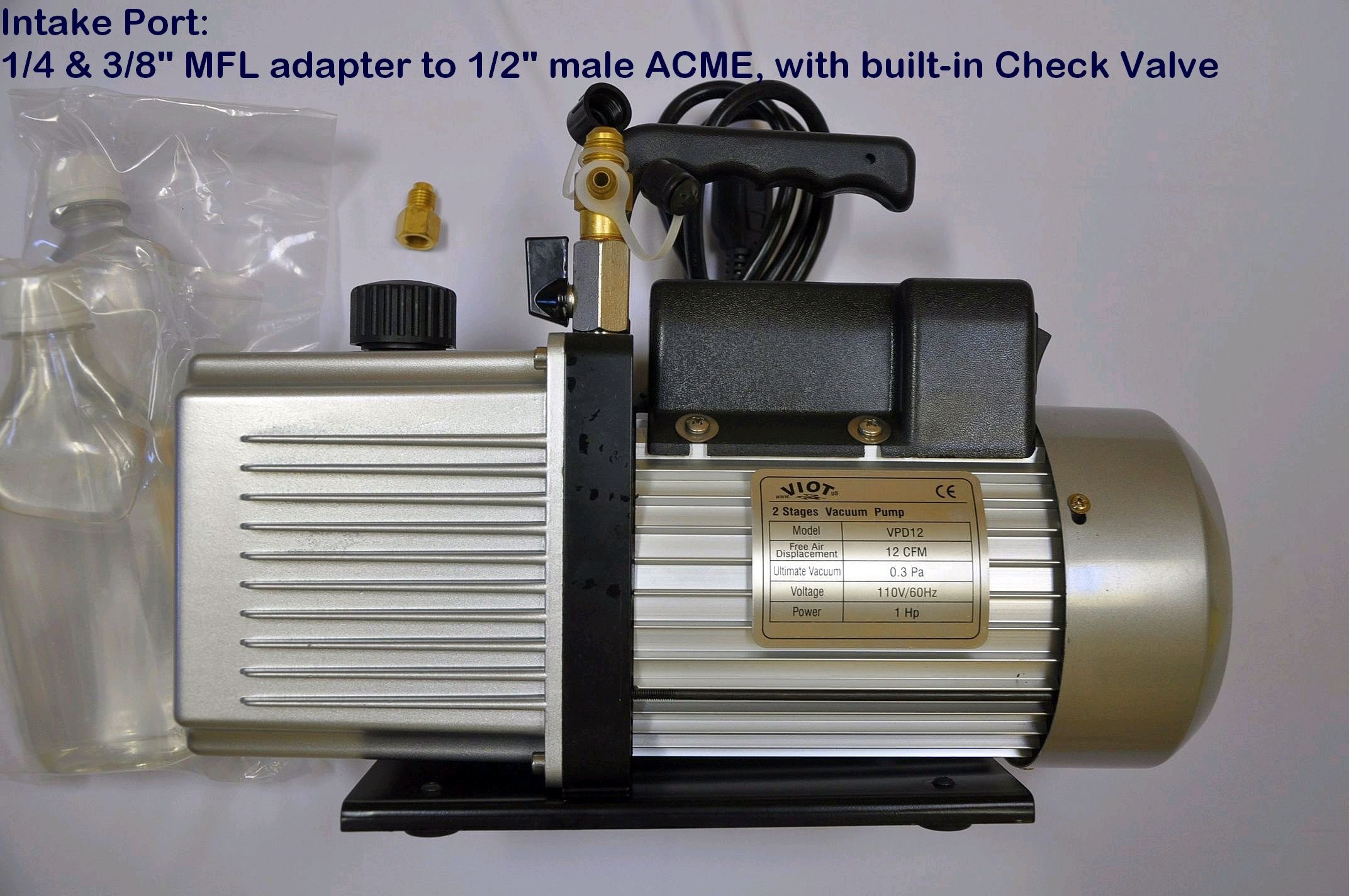 Buy Vpd12 2Stage Rotary Vane High Performance Deep Vacuum Pump 12 cfm