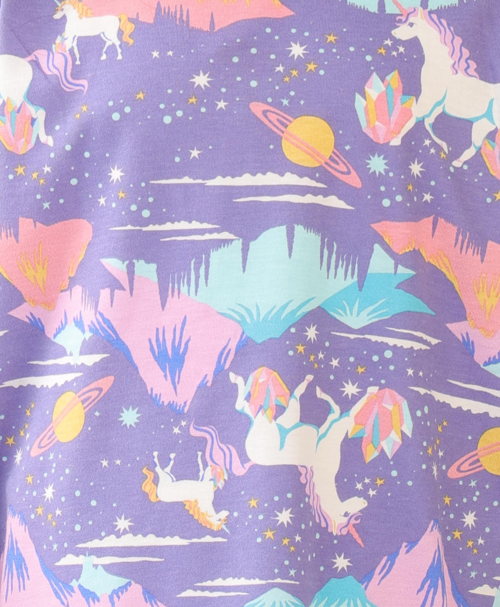 ANTHRILO Summer Unicorn Planet Short Sleeve Pyjama Set - Purple - Image 2 thumbnail