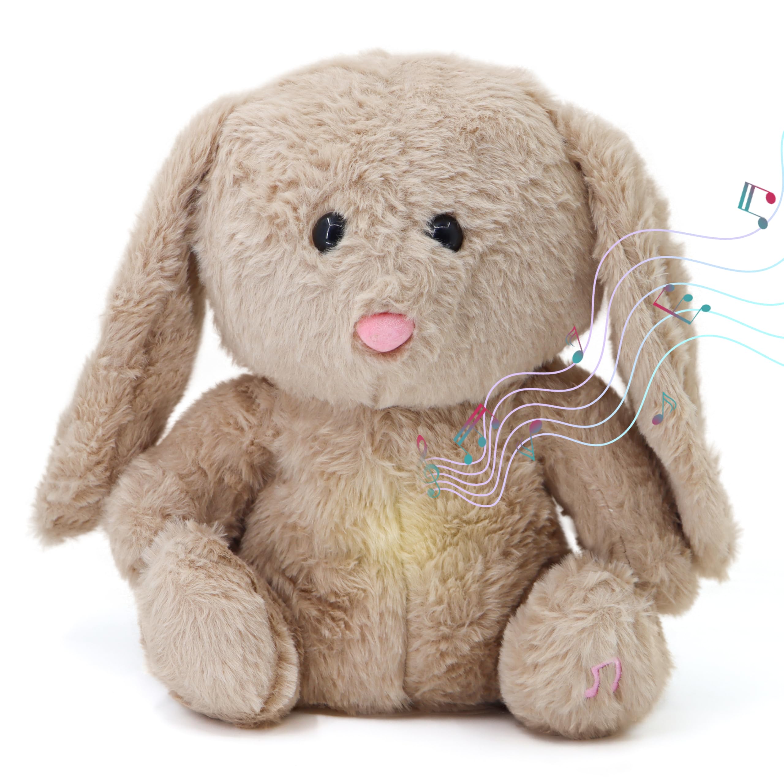 Heartbeat Stuffed Animal Baby Sleep Soother - Plush Toy with Calming Light, White Noise, Shush & Mother¡¯s Heartbeat for Newborns, Boys & Girls