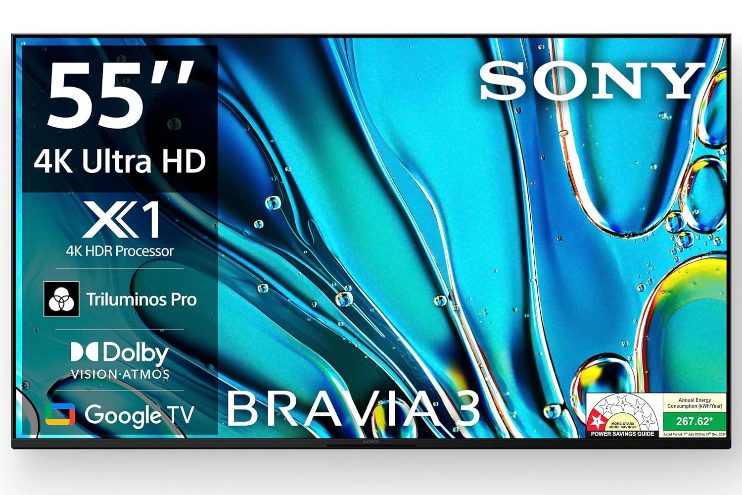 Sony BRAVIA 3 Series 139 cm (55 inches) 4K Ultra HD AI Smart LED Google TV K-55S30 (Black)-3 Years Warranty for Limited Period Sony BRAVIA 3 Series 139 cm (55 inches) 4K Ultra HD AI Smart LED Google TV K-55S30 (Black)-3 Years Warranty for Limited Period