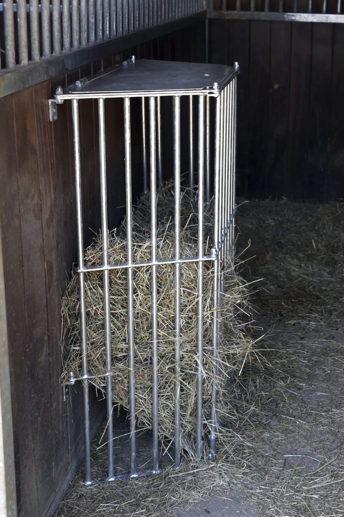 Kerbl SlowFeed Plus 3225 - Comedero para Caballos (comedero de Metal, para Montaje en Pared, Distancia Entre Varillas de 5 cm, 81 x 41 x 114 cm, para 14 kg de heno Aprox.)