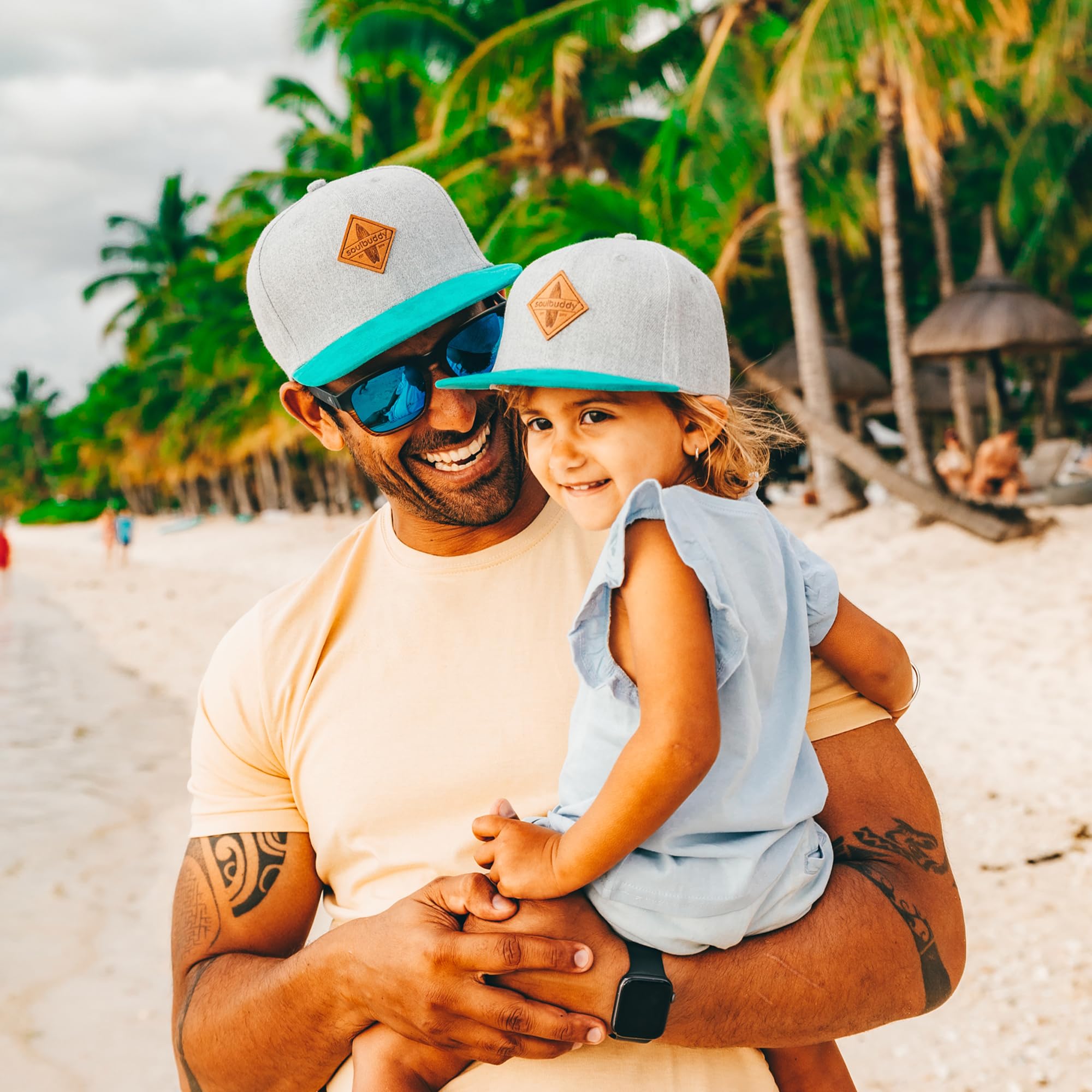 Soulbuddy Casquette Homme Enfant – Lot de 2 Casquettes Famille – Papa et Fils/Fille Snapback – Mini-me Look – Idée Cadeau Fête des Pères