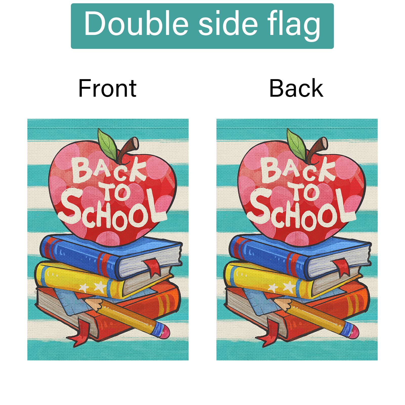 Baccessor Gartenflagge 'Back To School' – 32,5x45,7 Cm, Doppelseitig, Wetterfest