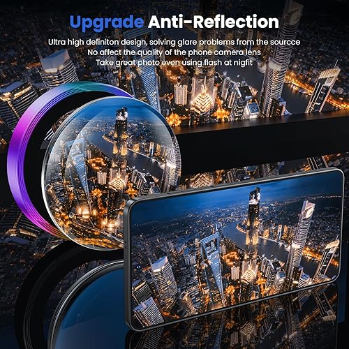 Miniatura 15 de WSKEN Protector de lente de cámara para Samsung Galaxy S24 Ultra, vidrio templado 9H ultra delgado resistente a los arañazos con círculo de aluminio