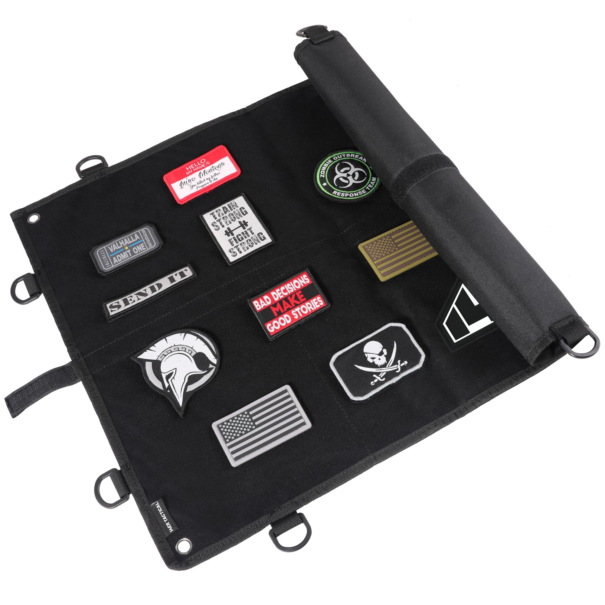 Patch Display Board | Patch Panel Board for Patches, Collection Patch Holder | Patch Wall Display Hook and Loop Panel | Morale Patch Board, Military Patch Display (Black)