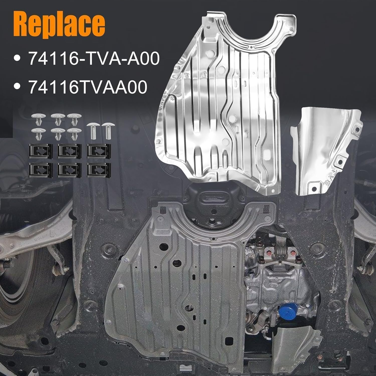 Engine Splash Guard Shield Under Fit for Honda Accord 2018 2019 2020 Replace# 74116-TVA-A00 74116TVAA00 Car Shield Cover Aluminum Engine Case Guard