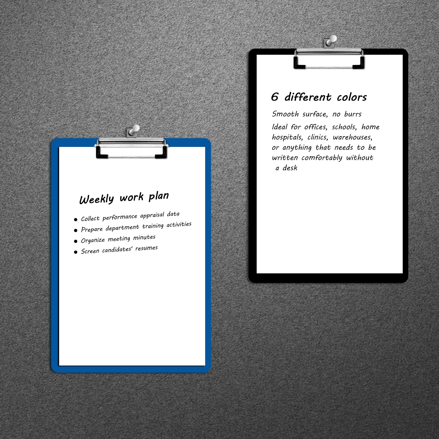 6 Pcs Plastic Clipboards A4, Clipboard with Hanging Hole Plastic Clipboard File Folder and Sturdy Metal Clip for School Students and Kids Office Supplies - Image 4
