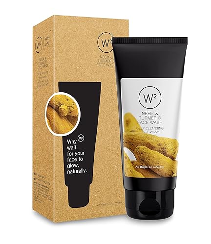 W2 Why wait Neem Cúrcuma lavado facial Limpiador profundo de poros Ayuda a reducir el acné la opacidad la pigmentación Para todo tipo de piel