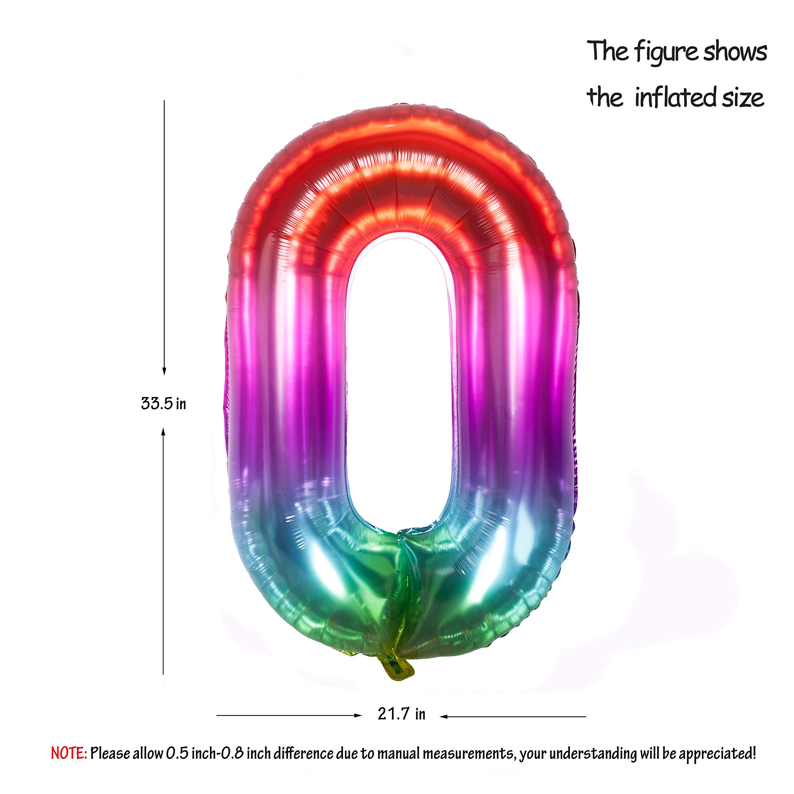 Red 0 balloon 40 Inch Giant Helium Foil Number 0 to 9 Red Balloon Birthday Wedding Party Digital Decorations (Number 0) — view 439