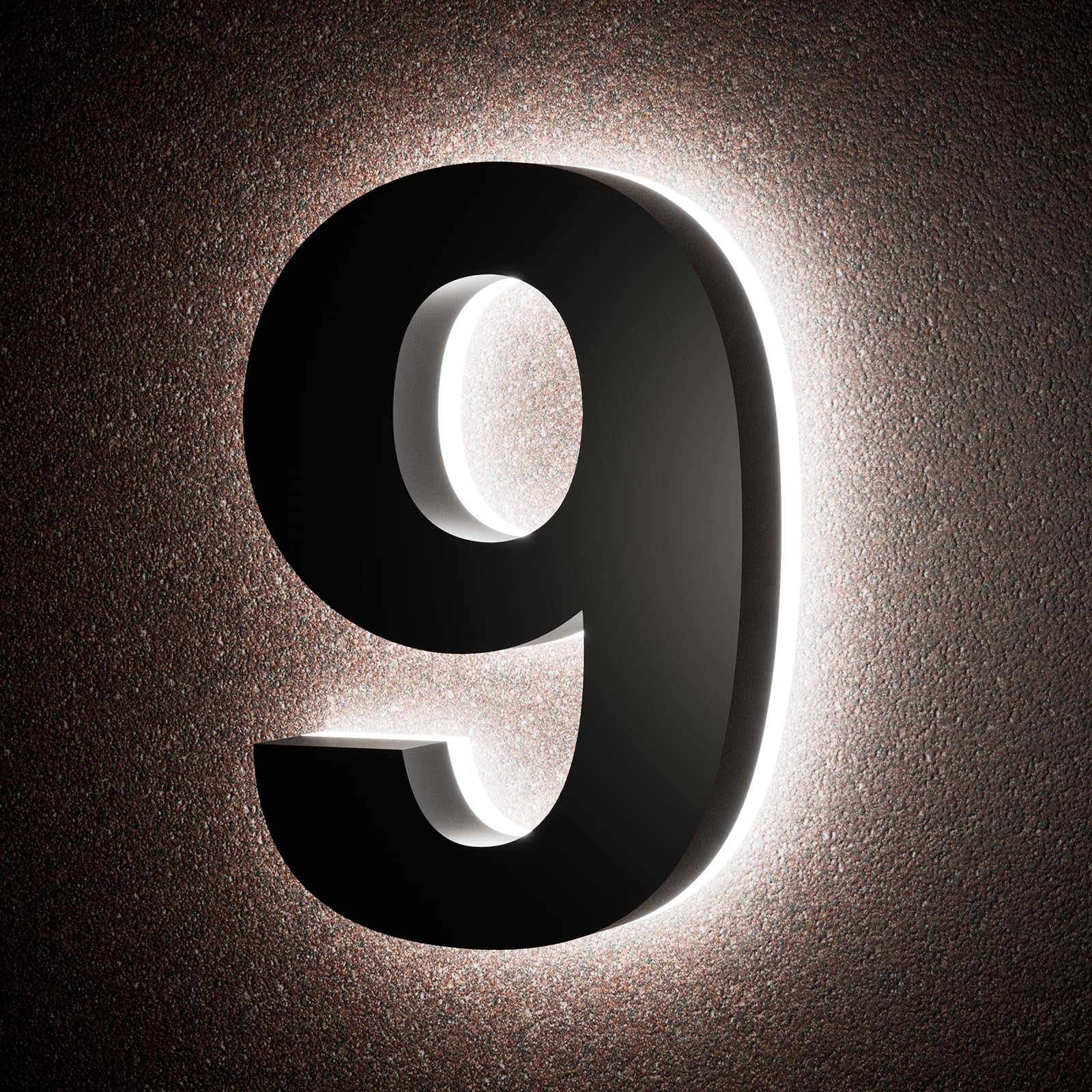 Numéro de maison LED rétroéclairé 15,2 cm acier inoxydable étanche - 8