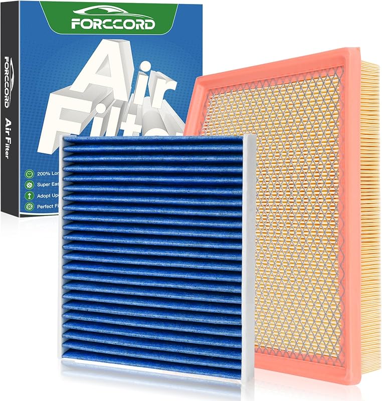 Kit de Filtros de Ar do Motor e do Habitáculo Forccord para Chrysler Pacifica, Voyager e Grand Caravan V6 3.6L – 2 unidades