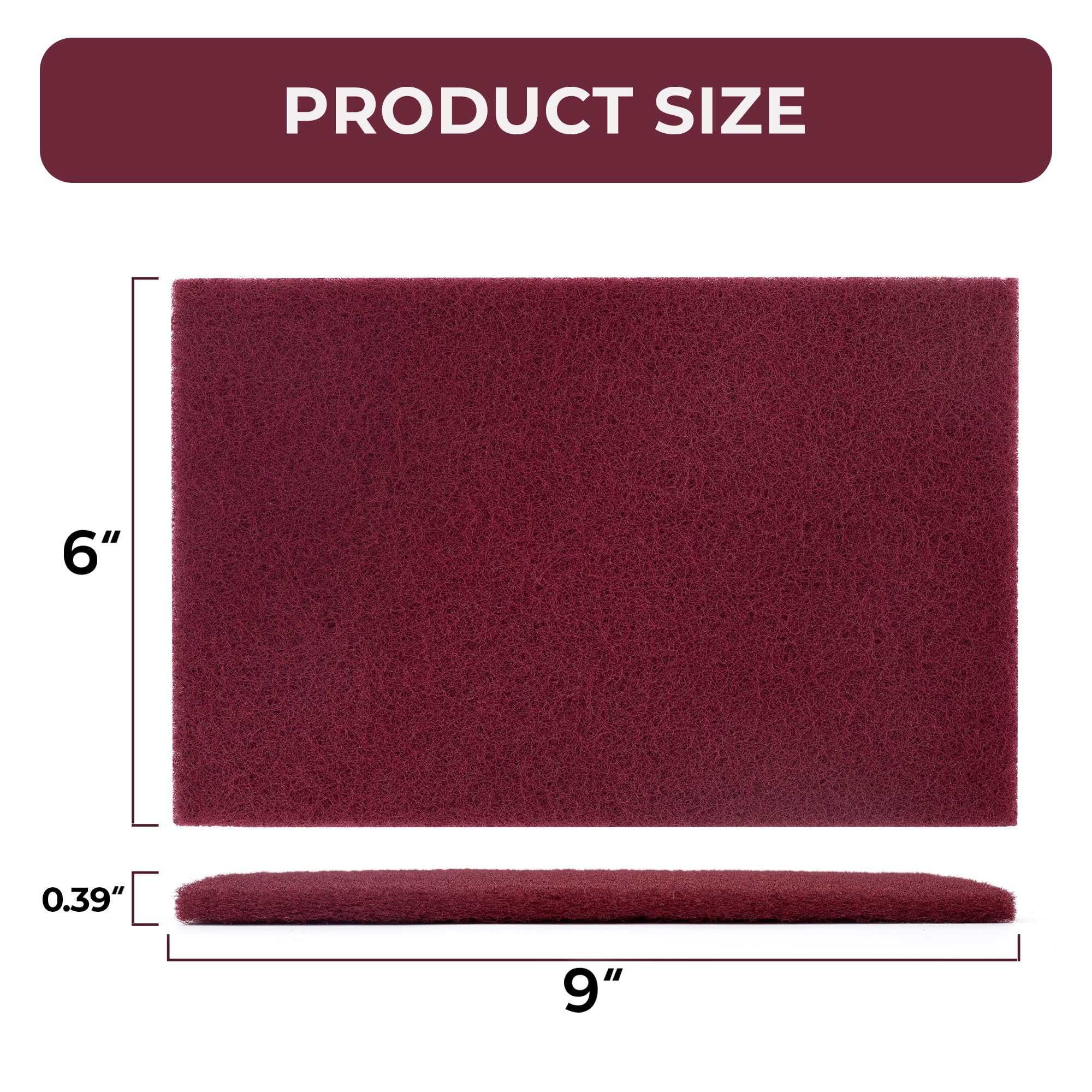 Maroon Scuff Pads - 10 Pack 320 Grit -2