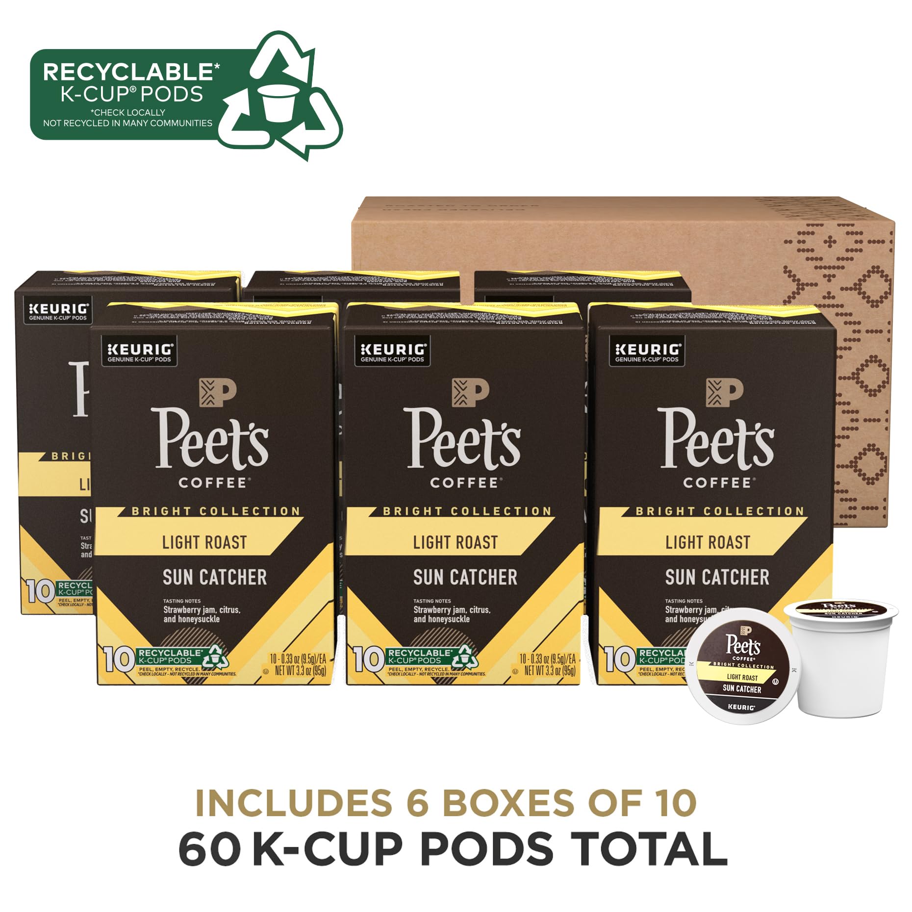 Amazon.com: Peet's Coffee Coffee Pods, Light Roast, Sun Catcher