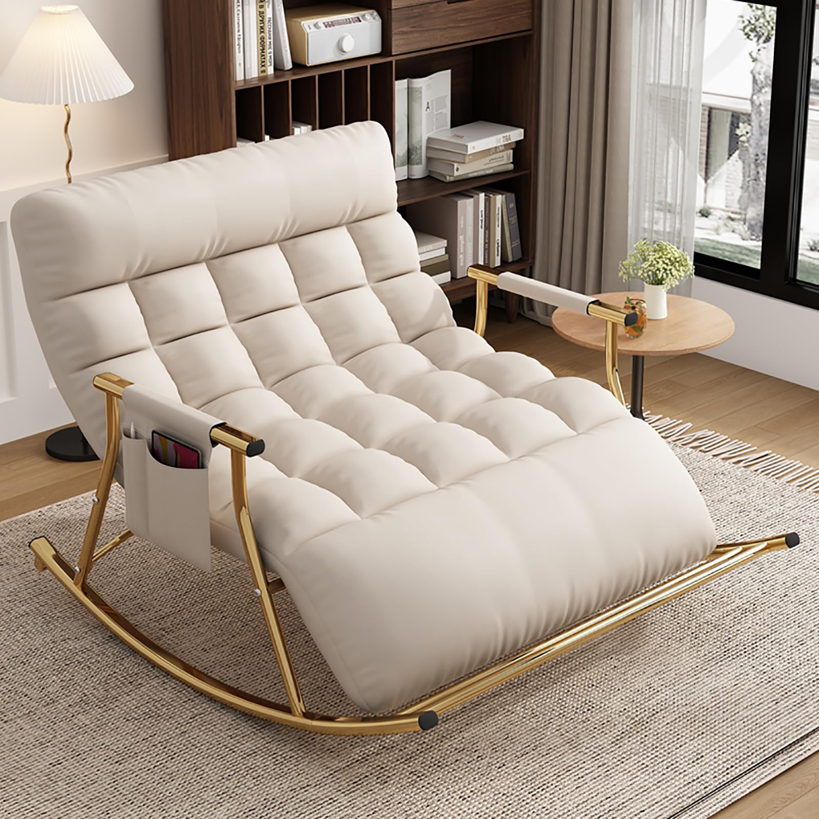 Outdoor Schaukelstuhl Mit Seitentaschen - Wippliege Für Balkon Und Garten