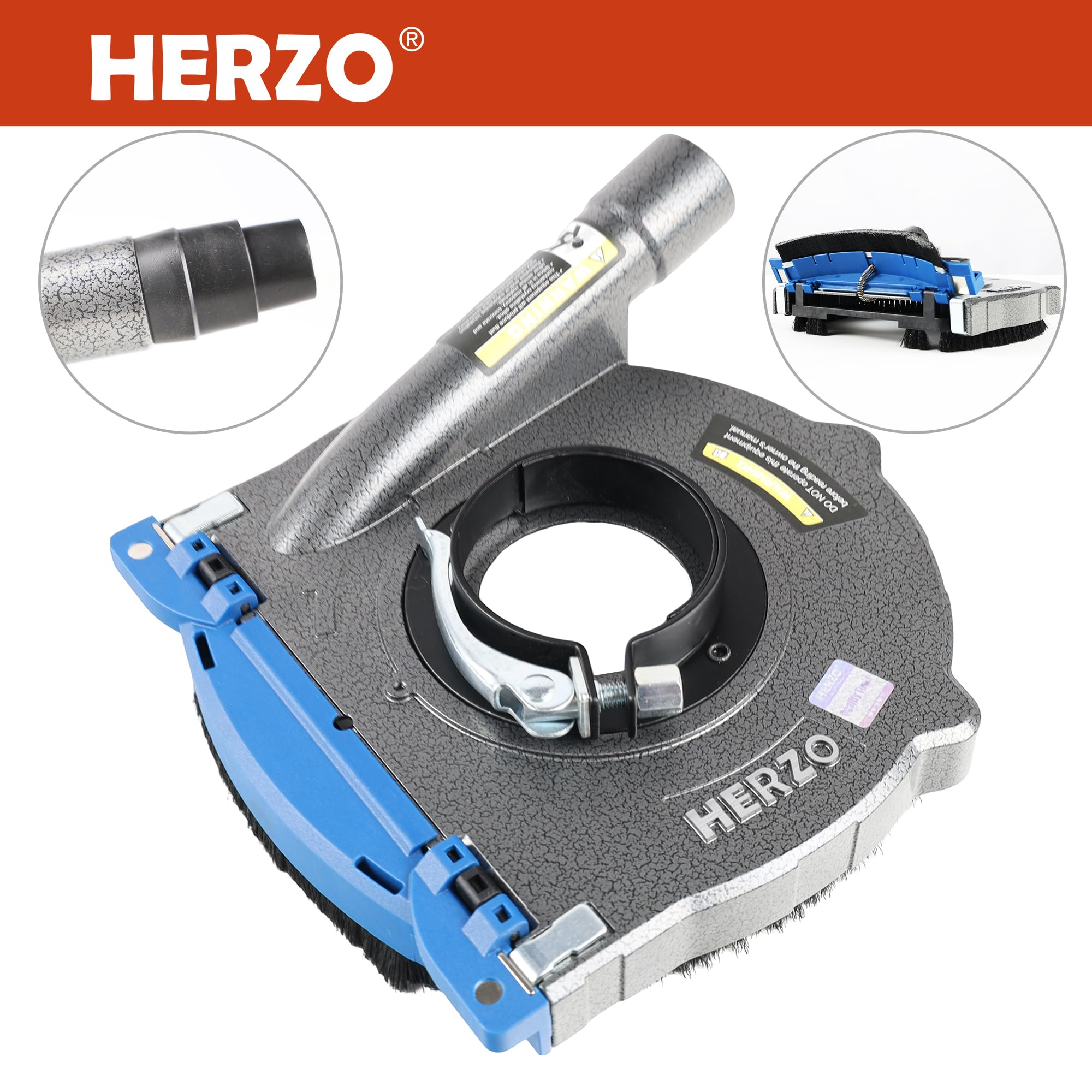 HERZO Zestaw okapu ssącego do szlifierki kątowej 180 mm, solidna konstrukcja aluminiowa