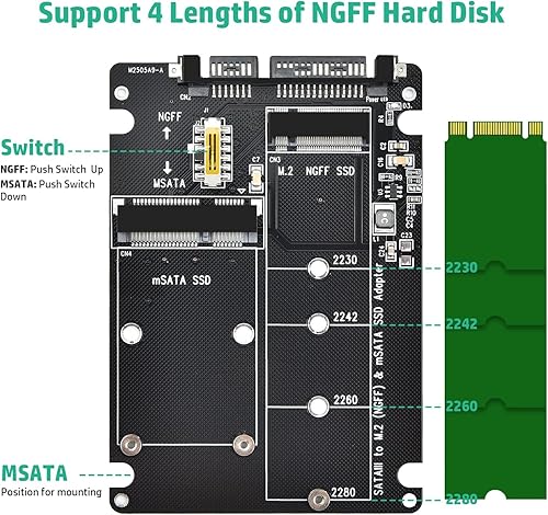 Vista 11 de ELUTENG Adaptador mSATA a USB 3.0 - Convertidor Mini SATA como unidad flash portátil Disco duro externo (no necesita cable)