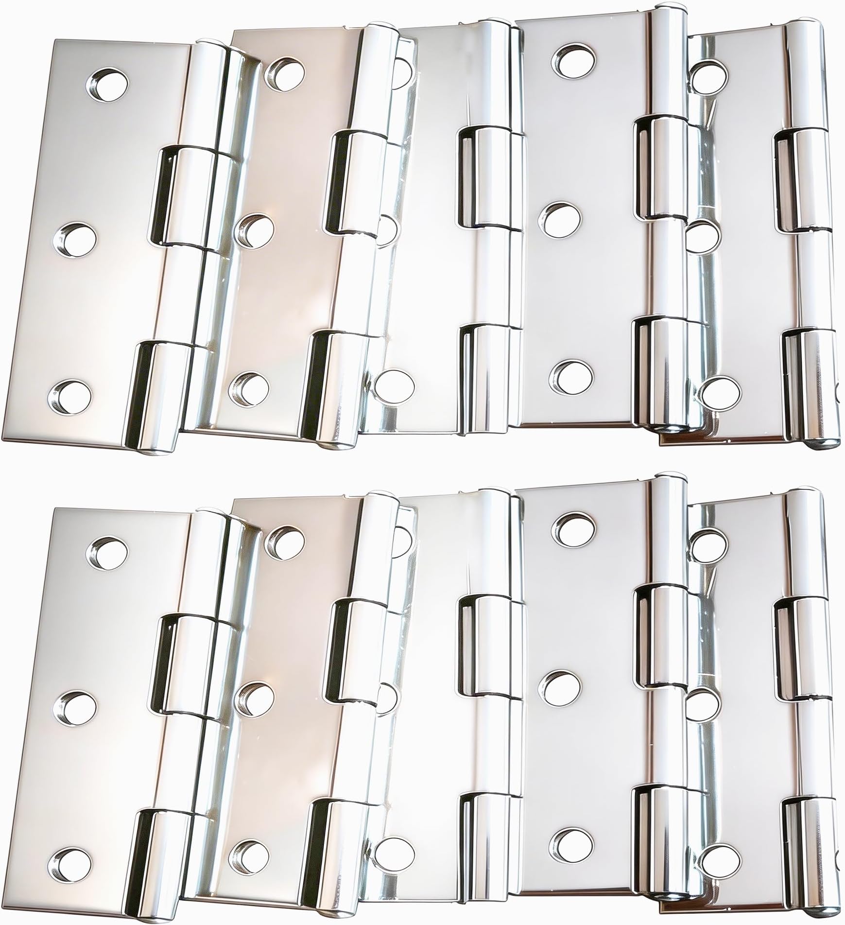 10 Pcs Stainless Steel Home Furniture Hardware Door Hinge Long 2.15 x 1.3 inch