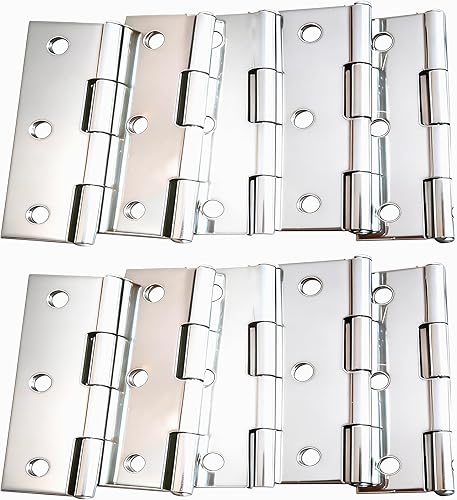 Bisagra de puerta de acero inoxidable para muebles para el hogar, 10 unidades, 2.15 x 1.3 pulgadas