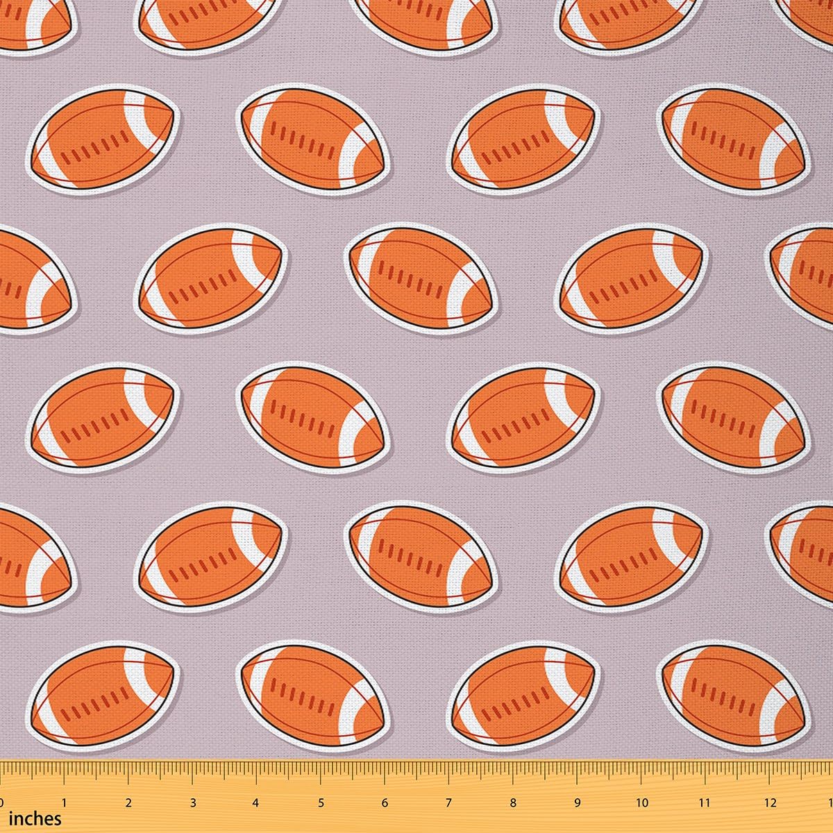 Cartoon Rugby Fabric by The Yard Cute American Football Decor Fabric for Kids Sewing Supplies Hippie Extreme Sports Game Style Fabric for DIY Upholstery and Home Accents 1 Yard