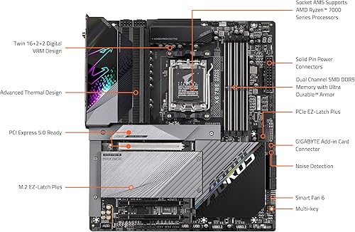 Miniatura 6 de GIGABYTE X670E AORUS Master (AM5LGA 1718AMD X670EEATX5 años de garantíaDDR5Quad M.2, PCIe 5.0USB 3.2 Gen2X2 Tipo-CIntel WiFi 6EIntel 2.5GbE
