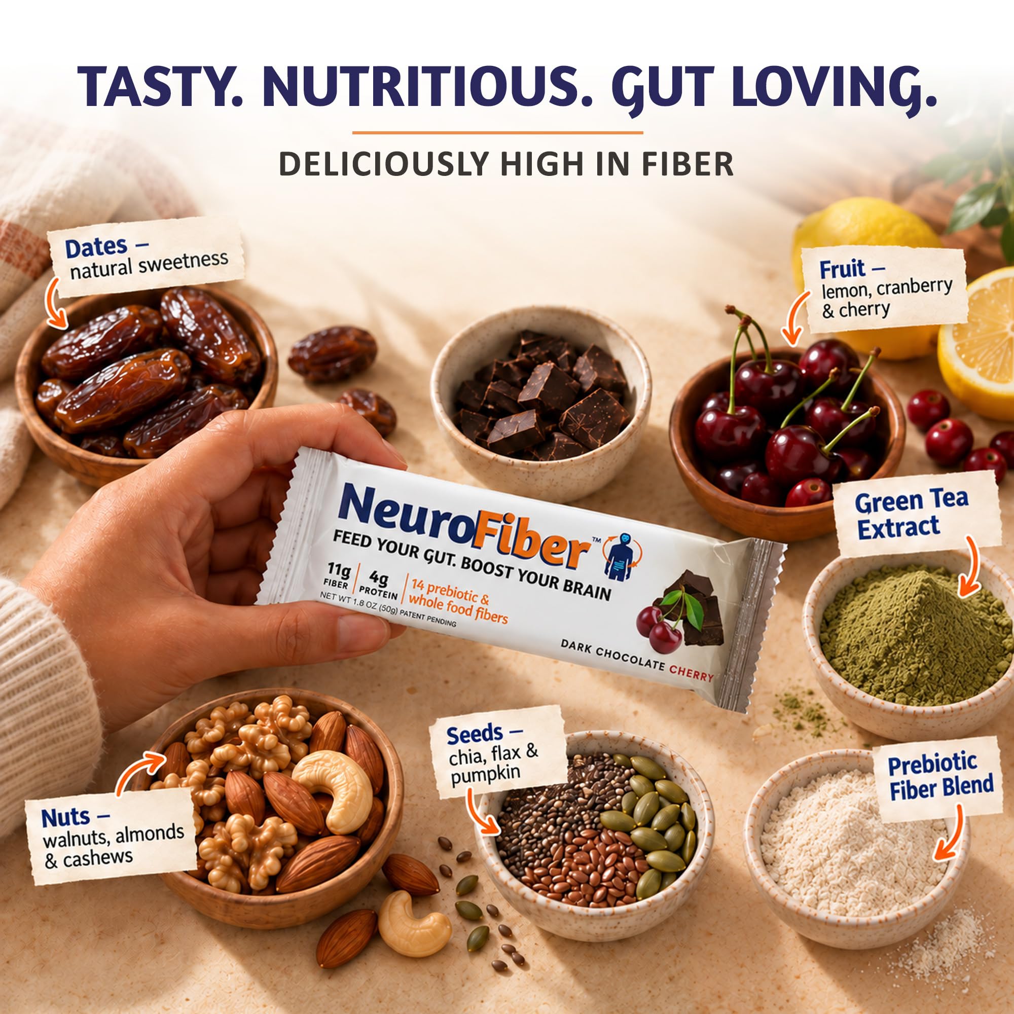NeuroFiber #1 Neurologist Recommended Fiber Bars (Mixed Box 14 Pack) — Amazon image 7