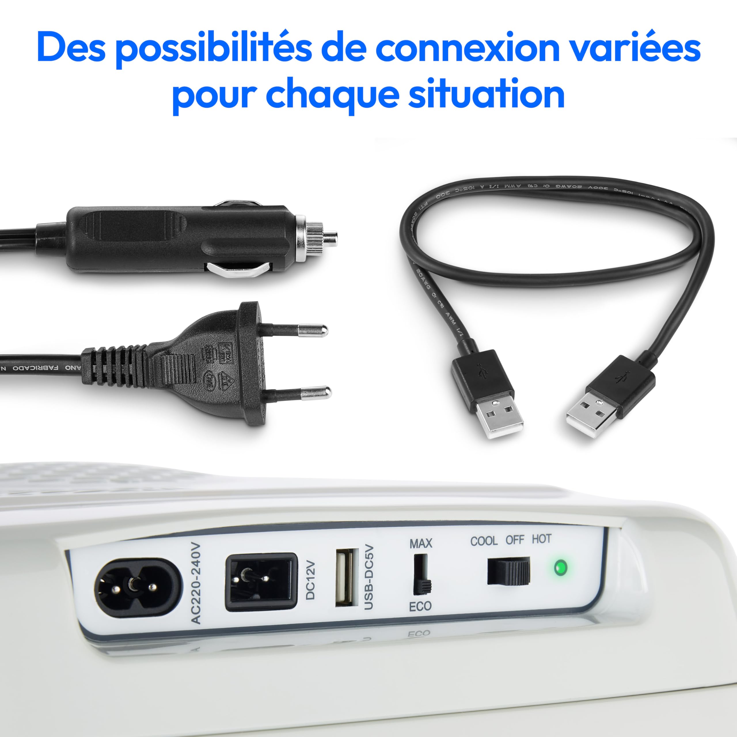 MEDION Glaciere Electrique Portable (25 L, Fonction Refroidissement et Maintien au Chaud, Alimentation 12 V Allume-Cigare, 230 V Secteur, USB, pour Voiture, Bateau et Camping, MD10735) Gris