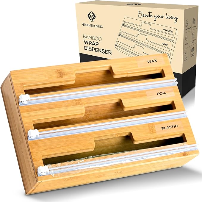 3 in 1 Cling Wrap Dispenser with Cutter Glad Wrap and Foil Dispenser