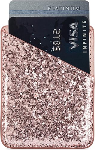 Miniatura 4 de Arlgseln - Tarjetero con purpurina, funda multifuncional para teléfono inteligente, oro rosa, todos los modelos