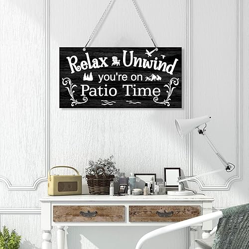 Vista 62 de Hotop Letrero de metal para patio al aire libre, decoración para patio trasero, porche, arte de pared, balcón, glorieta, accesorios para decoración