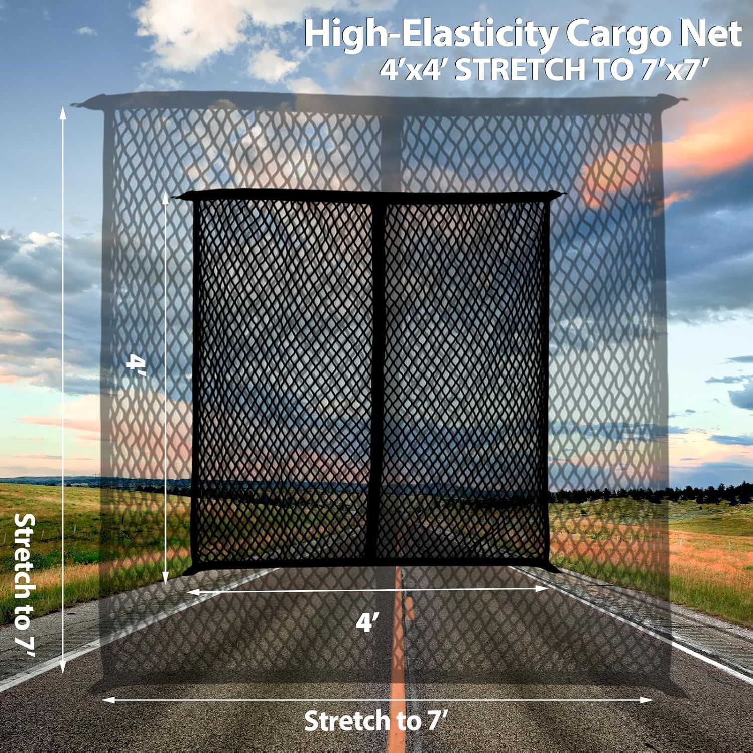 Rete Bagagliaio Auto, Rete Portaoggetti Auto, Accessori Camion, Rete Portabagagli per Auto Altamente Elastica, per Rimorchi di Pick-Up SUV, Estensibile Fino a 2,2-2,4 M