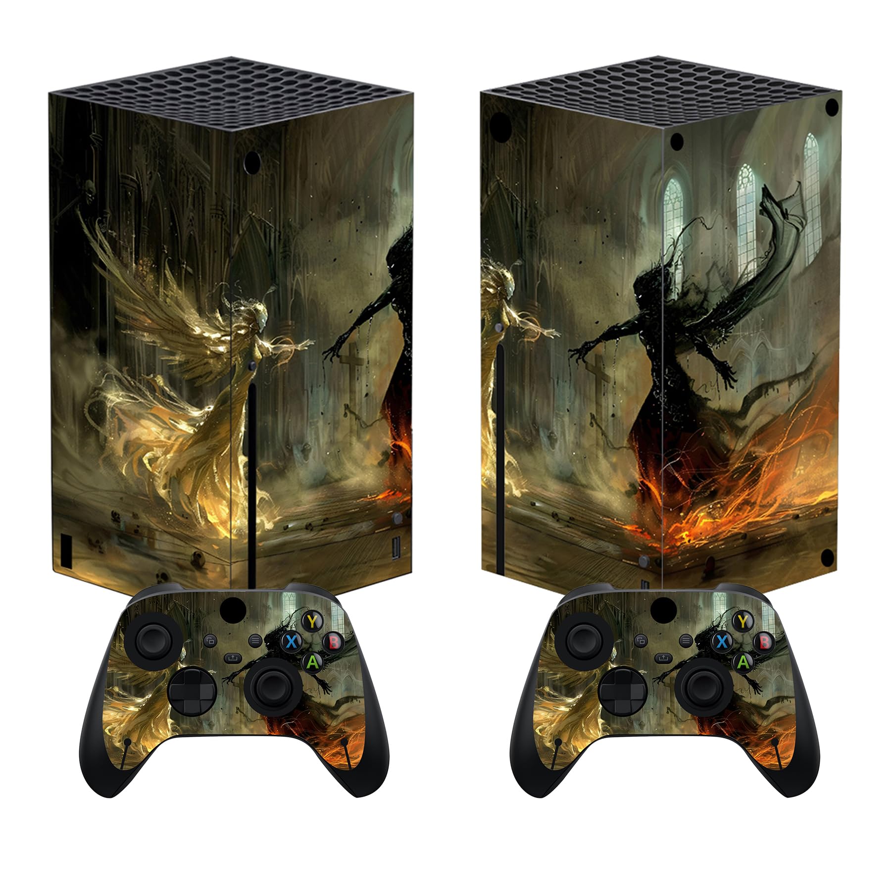 PlayVital Pegatina para Xbox Series X - Calcomanía Vinilo Skin Adhesivo para Consola y Mando, Diseño Duradero, Protección Antirayaduras, Fácil de Colocar y Quitar (Colores Hojas) — view 46