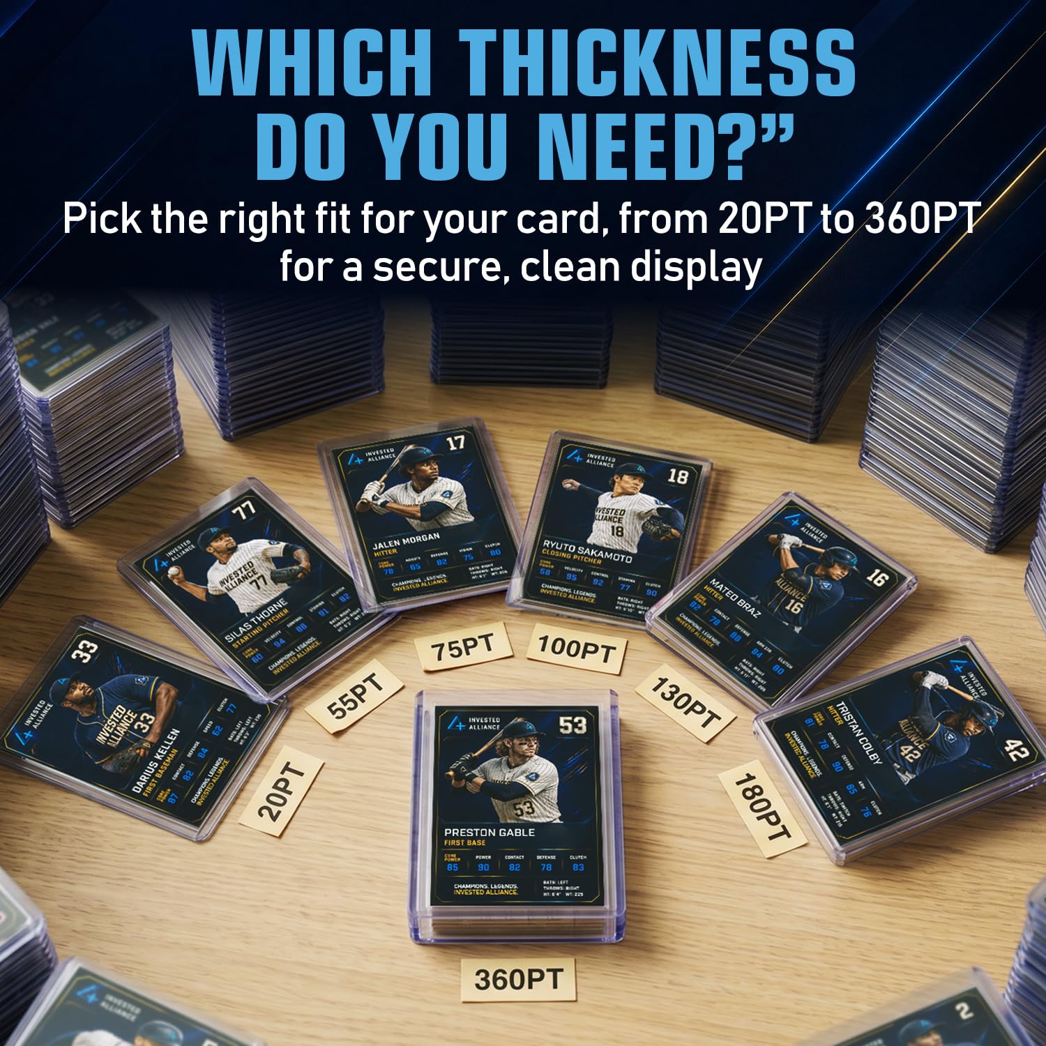Premium Seamless 20PT - 360PT Thick Top Loader for Cards | Top Loader Card Holder, Baseball Card Sleeves Hard Plastic, Hard Trading Cards Sleeves, TCG Sports Sleeve Hards, Toploader Clear Plastic