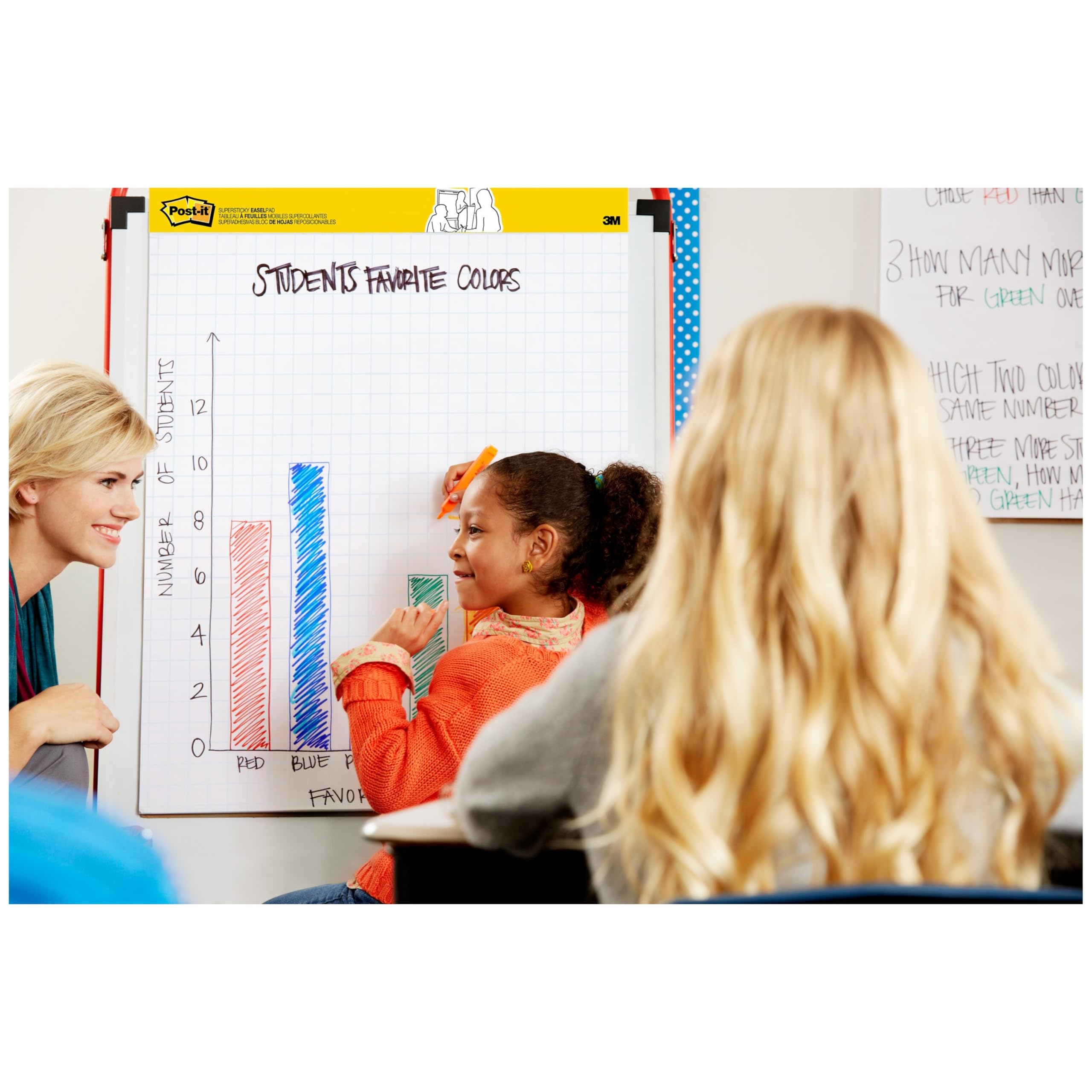 Post-It Chevalet de table Pad, 20 x 58,4 cm, 20-sheets/Pad, White with Primary Lines, 20 x 23 in