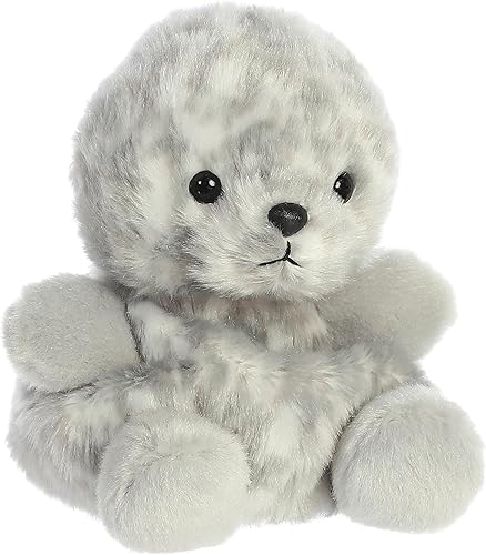 Aurora Adorable Palm Pals Marina Harbor Seal Animal de peluche, juego de bolsillo, diversión coleccionable, gris, 5 pulgadas