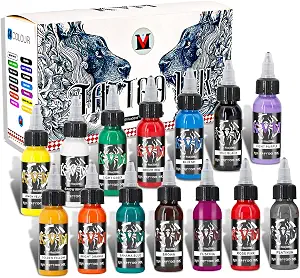 KVM Tattoo Ink Set 14 Pcs Colors 1oz (30ml) Tattoo Supply
