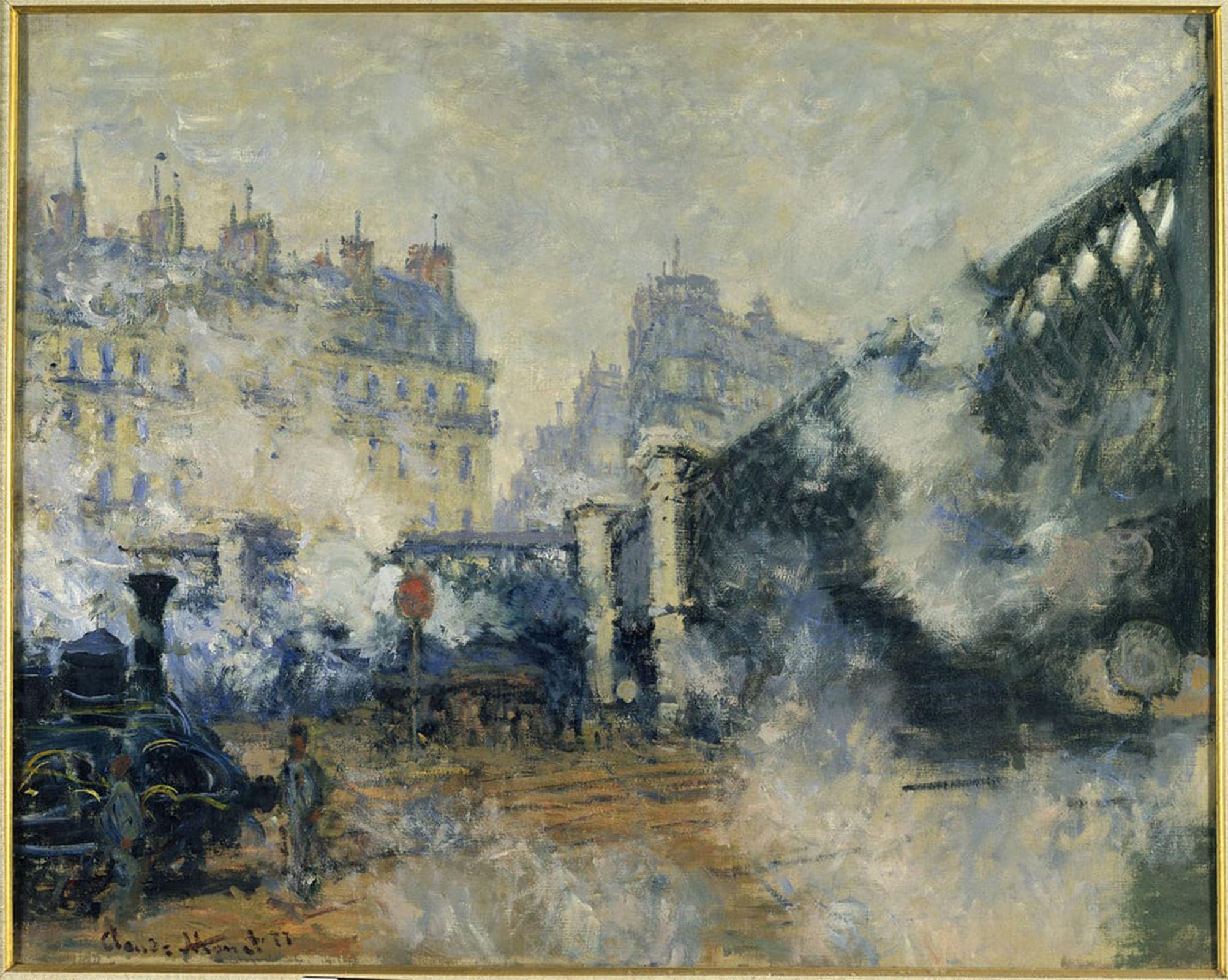ARTXLXXBN Famous Art Print Poster Vintage Wall Art Europe Bridge And Saint Lazarus Stationby Claude Monet Canvas Art Poster for Home Decor 60x90cm