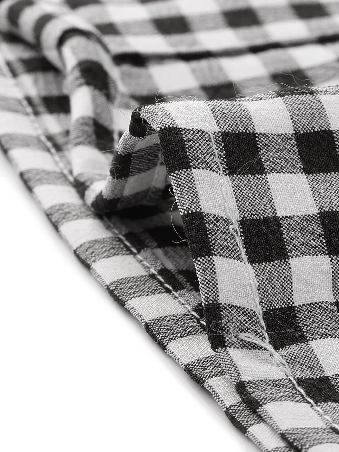 Allegra K Plaid Blouse for Women's Puff Sleeve Ruffle Peter Pan Collar Shirt Top - Image 5