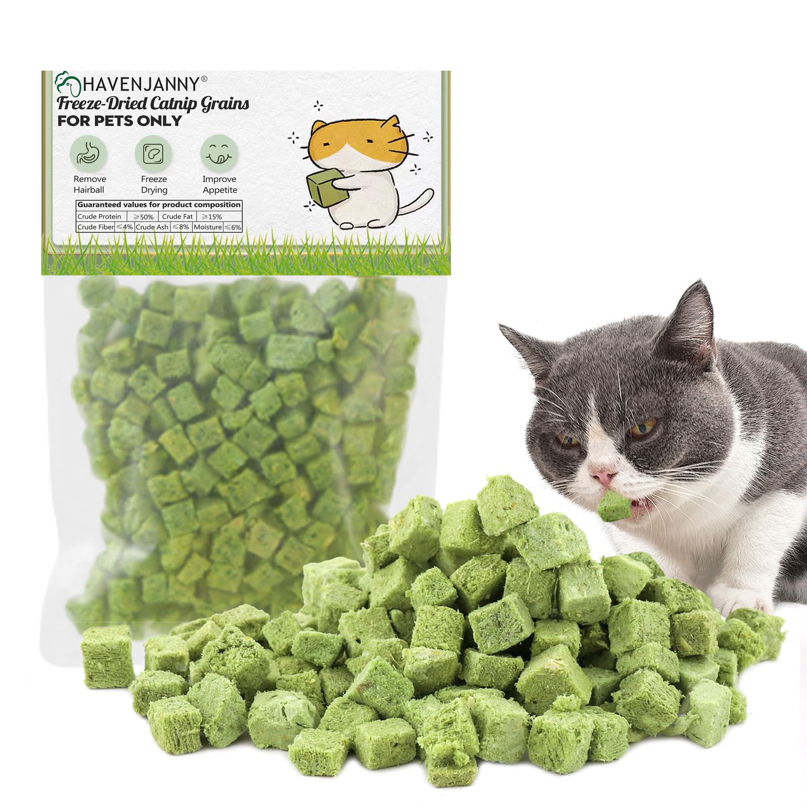 HavenJanny Freeze-Dried Cat Grass Treats